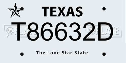 T86632D Texas License Plate