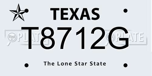 T8712G Texas License Plate