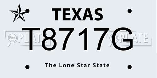 T8717G Texas License Plate