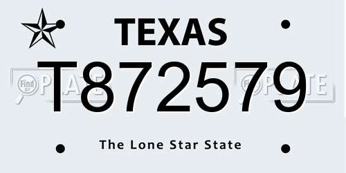 T872579 Texas License Plate
