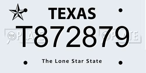 T872879 Texas License Plate