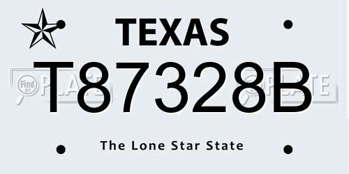 T87328B Texas License Plate