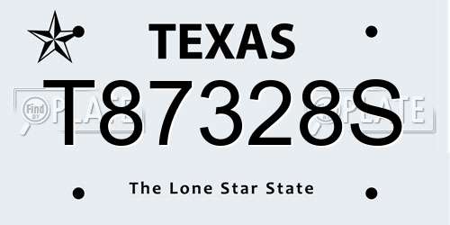 T87328S Texas License Plate