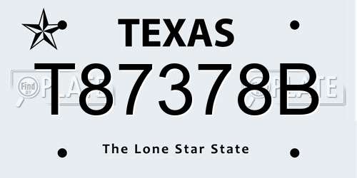 T87378B Texas License Plate