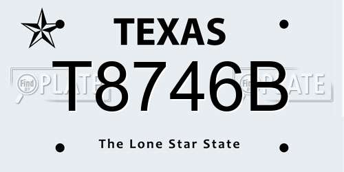 T8746B Texas License Plate