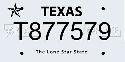 T877579 Texas License Plate