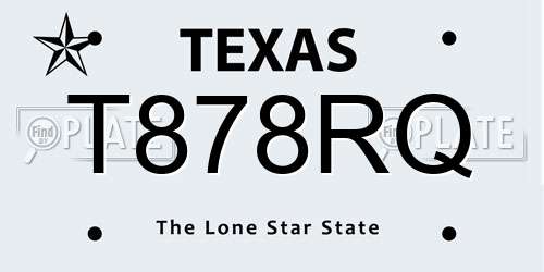 T878RQ Texas License Plate