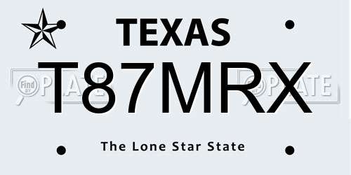 T87MRX Texas License Plate
