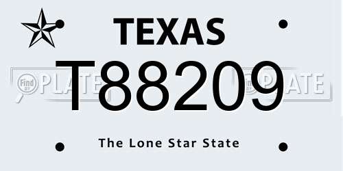 T88209 Texas License Plate