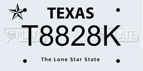 T8828K Texas License Plate