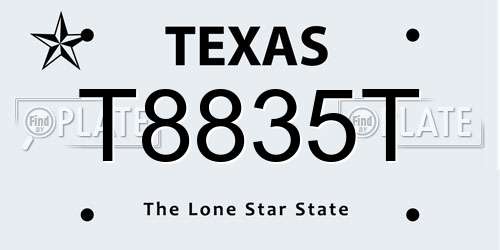 T8835T Texas License Plate