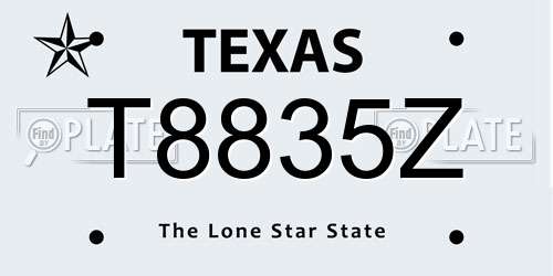 T8835Z Texas License Plate