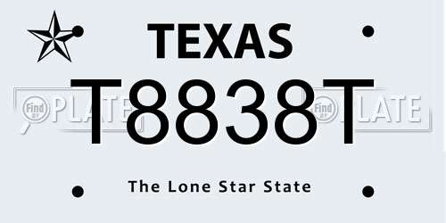 T8838T Texas License Plate