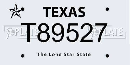 T89527 Texas License Plate