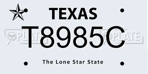 T8985C Texas License Plate