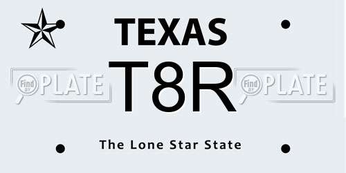 T8R Texas License Plate