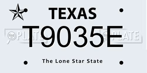 T9035E Texas License Plate
