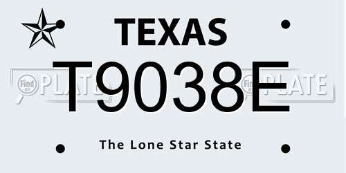 T9038E Texas License Plate