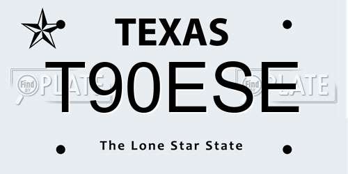 T90ESE Texas License Plate