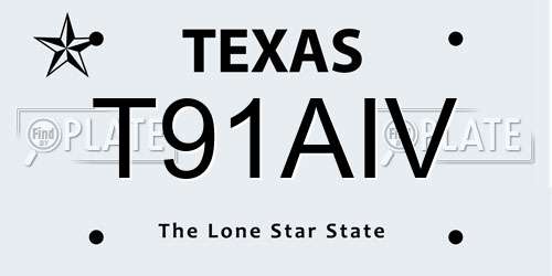 T91AIV Texas License Plate
