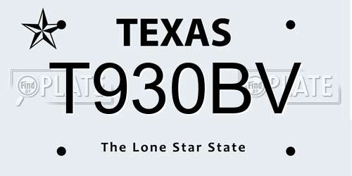 T930BV Texas License Plate