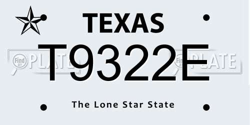 T9322E Texas License Plate