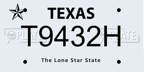 T9432H Texas License Plate