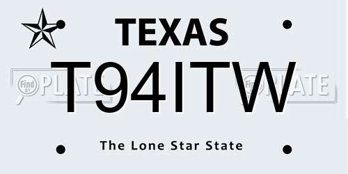 T94ITW Texas License Plate