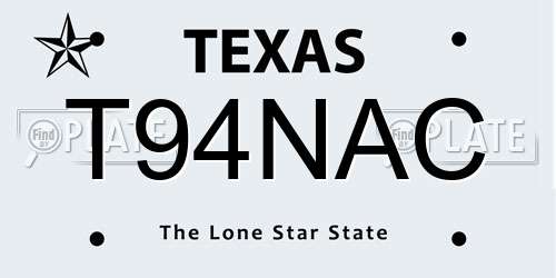 T94NAC Texas License Plate