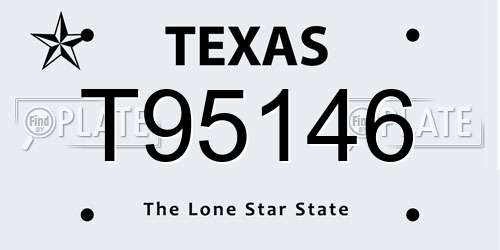 T95146 Texas License Plate