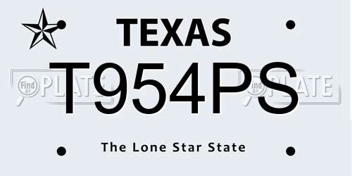 T954PS Texas License Plate