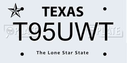 T95UWT Texas License Plate