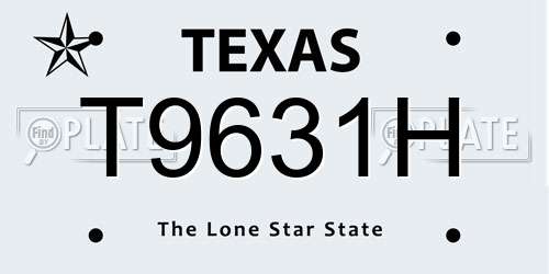T9631H Texas License Plate