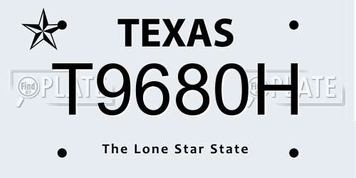 T9680H Texas License Plate