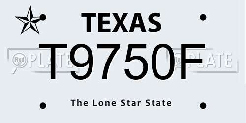 T9750F Texas License Plate