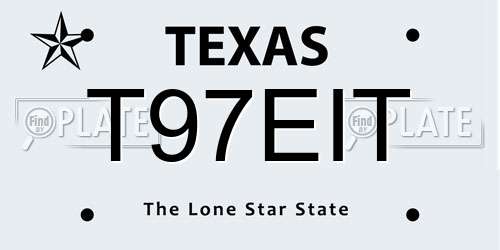 T97EIT Texas License Plate