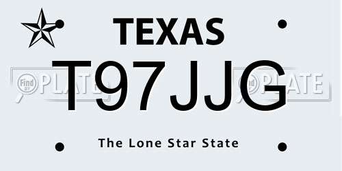 T97JJG Texas License Plate