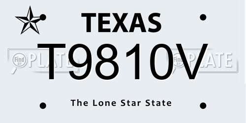 T9810V Texas License Plate