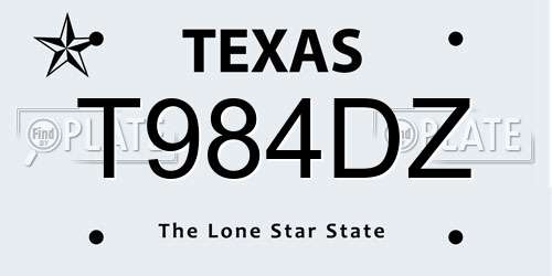 T984DZ Texas License Plate