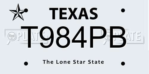 T984PB Texas License Plate