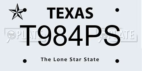 T984PS Texas License Plate