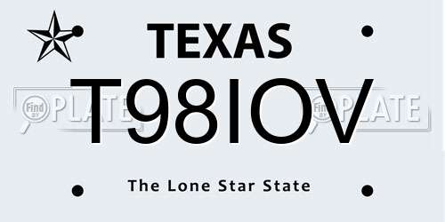 T98IOV Texas License Plate