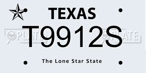 T9912S Texas License Plate