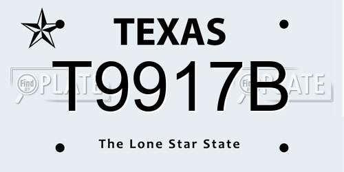 T9917B Texas License Plate