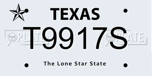 T9917S Texas License Plate