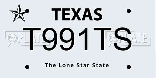T991TS Texas License Plate