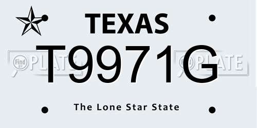 T9971G Texas License Plate