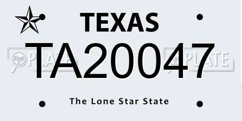 TA20047 Texas License Plate
