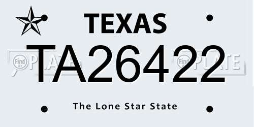 TA26422 Texas License Plate