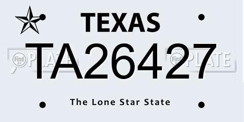 TA26427 Texas License Plate